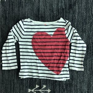 Crewcuts Long-Sleeve Striped Heart Top- size XXS (2/3)